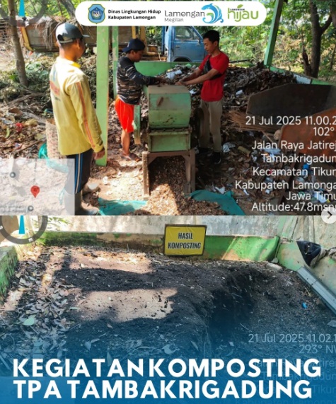 Foto: Kegiatan komposting di TPA Tambakrigadung