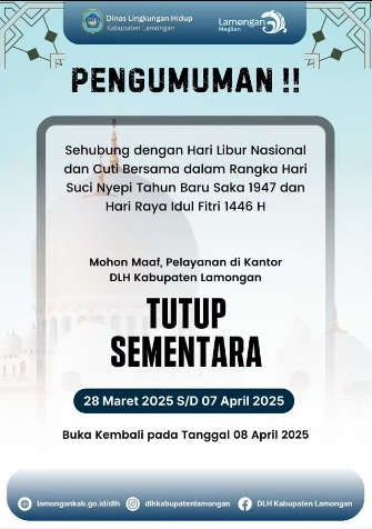 Layanan di Kantor DLH Lamongan tutup sementara