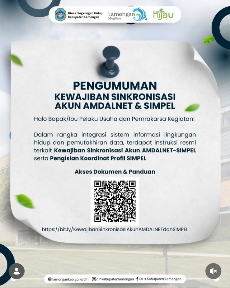 Foto: Kewajiban Sinkronisasi Akun AMDALNET dan SIMPEL