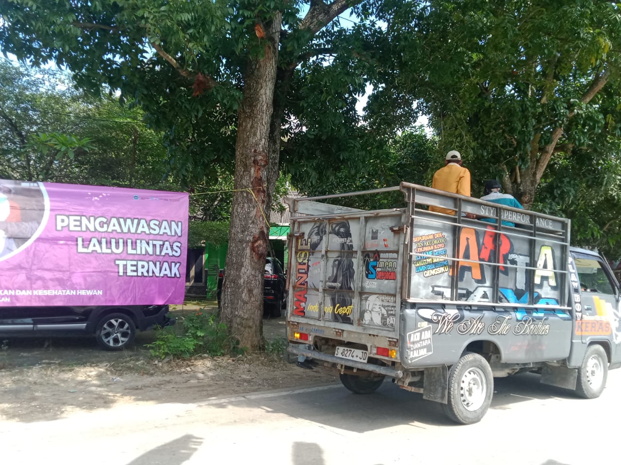Foto: Pengawasan Lalu Lintas Hewan di Perbatasan Jombang–Lamongan Diperketat