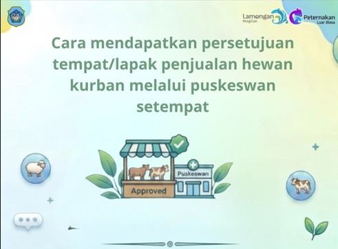 Cara mendapatkan persetujuan tempat/lapak penjualan hewan kurban melalui puskeswan terdekat