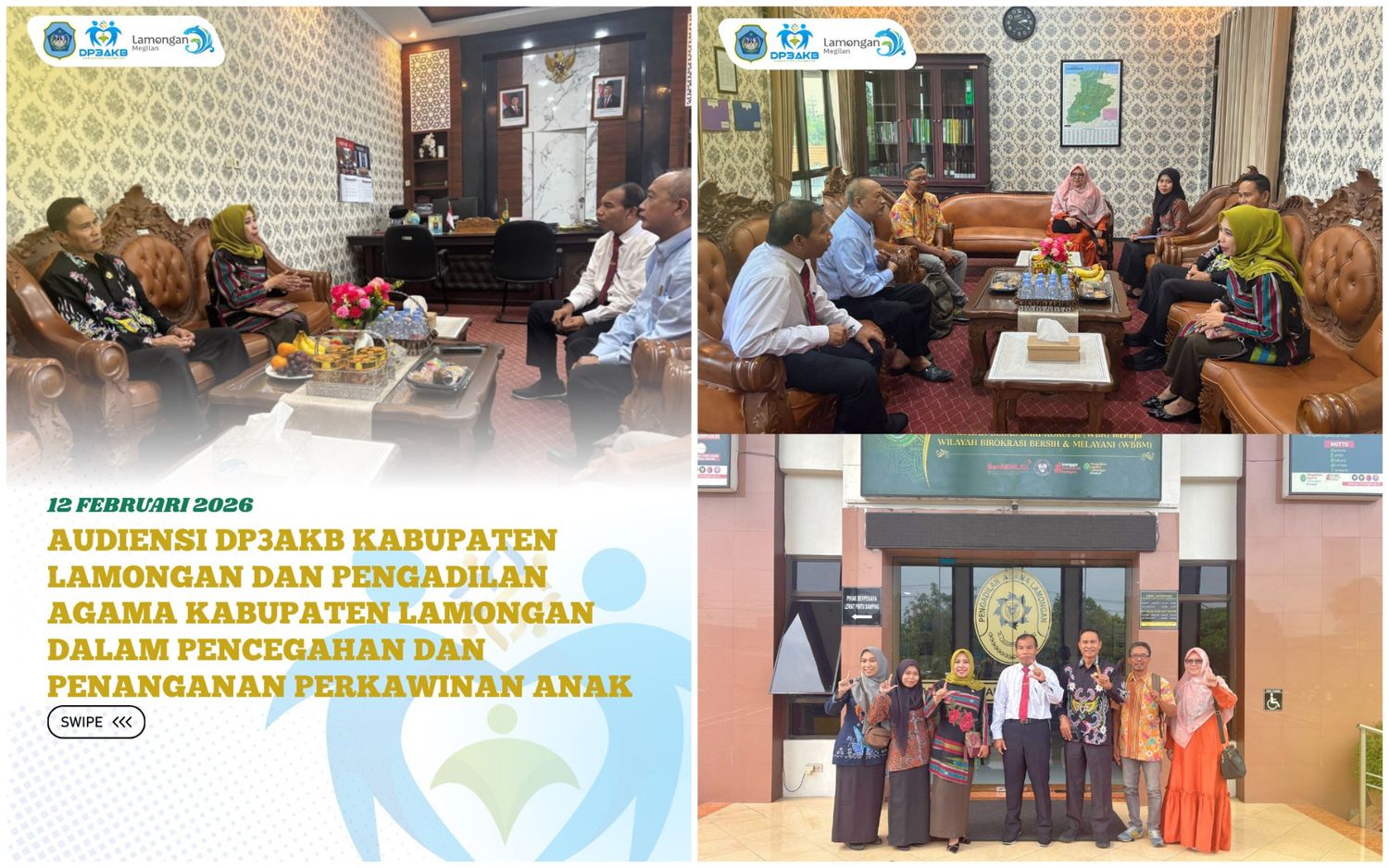 Foto: AUDIENSI DP3AKB KABUPATEN LAMONGAN DAN PENGADILAN AGAMA KABUPATEN LAMONGAN DALAM PENCEGAHAN DAN PENANGANAN PERKAWINAN ANAK