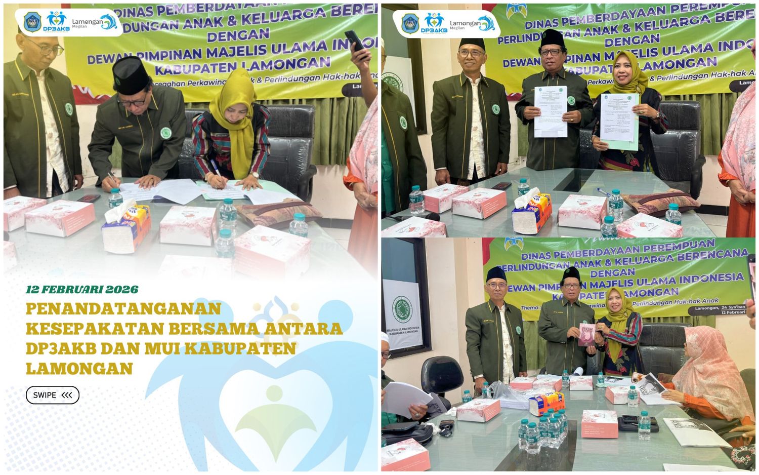 Foto: PENANDATANGANAN KESEPAKATAN BERSAMA ANTARA DP3AKB DAN MUI KABUPATEN LAMONGAN