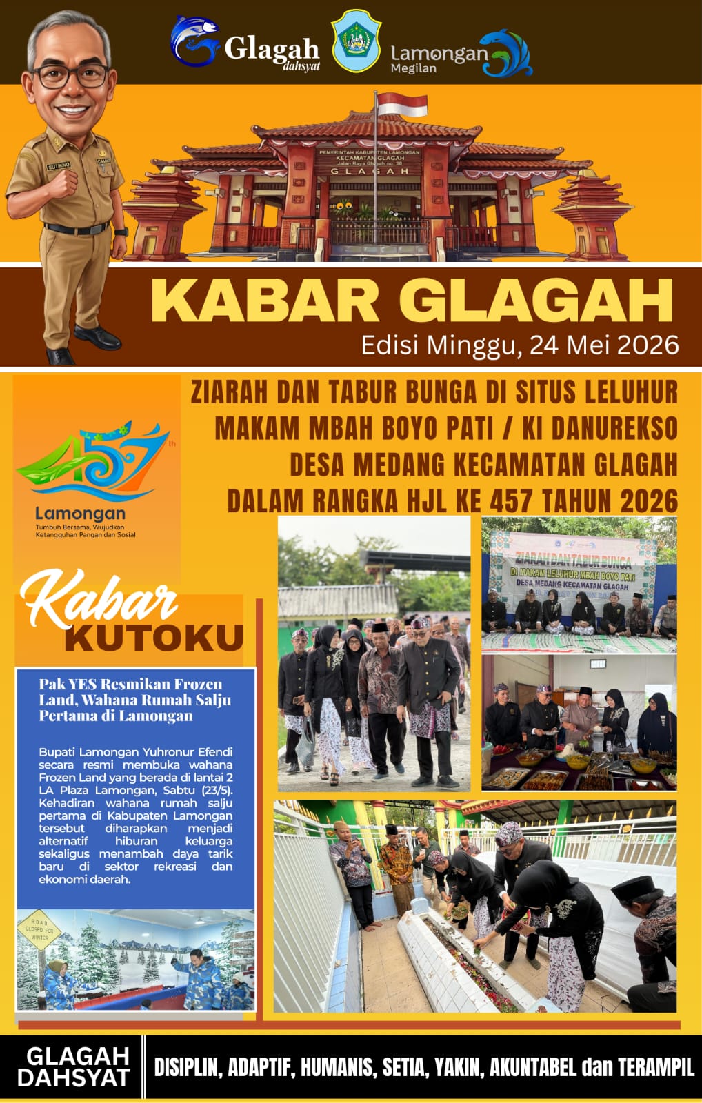Foto: KEGIATAN ZIARAH DAN TABUR BUNGA DI MAKAM MBAH BOYO PATI DALAM RANGKA HARI JADI LAMONGAN KE 457 TAHUN 2026