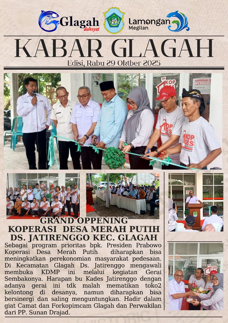 Foto: GRAND OPENING GERAI KOPERASI DESA MERAH PUTIH DESA JATIRENGGO KECAMATAN GLAGAH