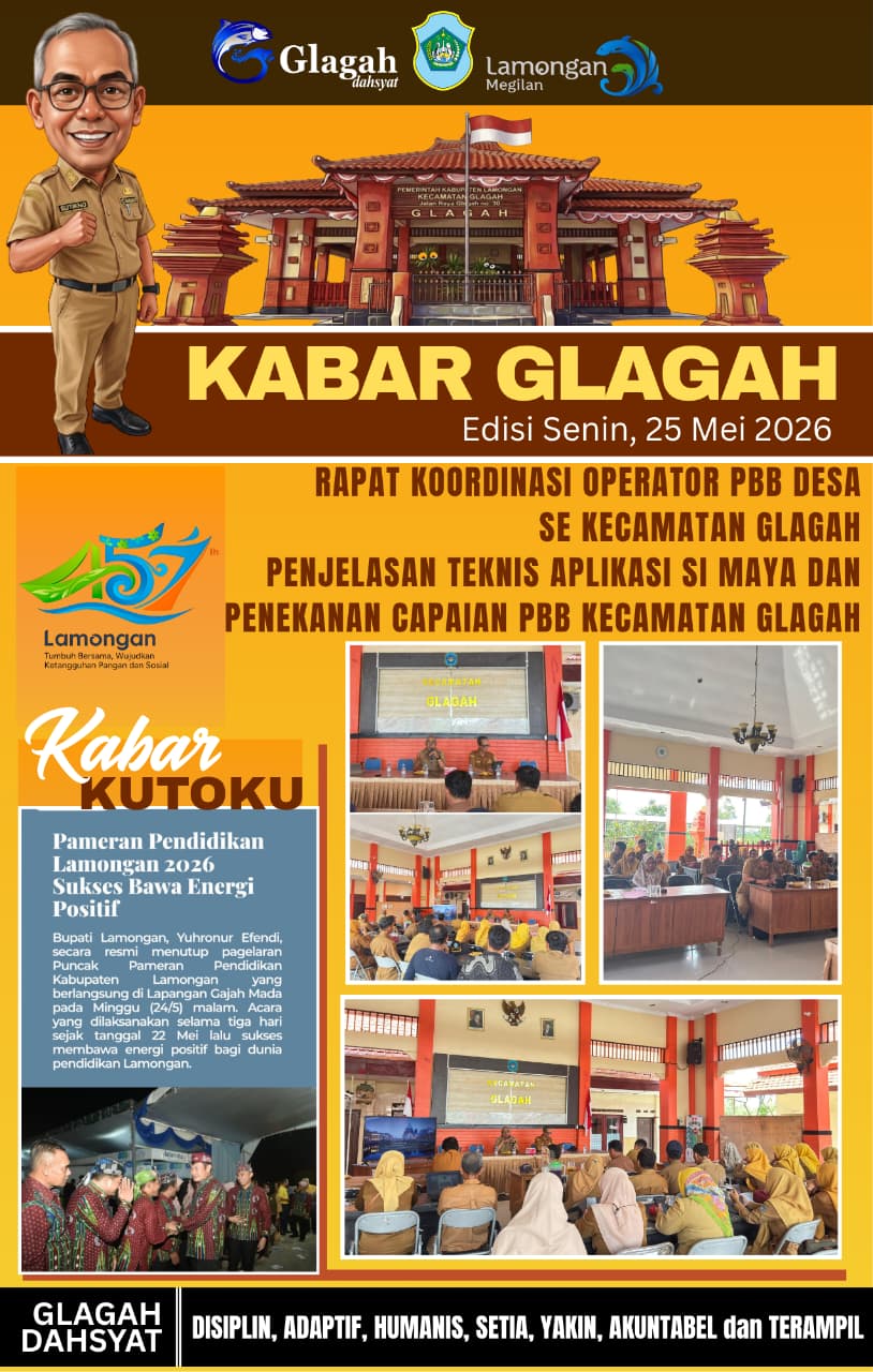 Foto: RAPAT KOORDINASI OPERATOR PBB DESA SE KECAMATAN GLAGAH DI PENDOPO KECAMATAN GLAGAH