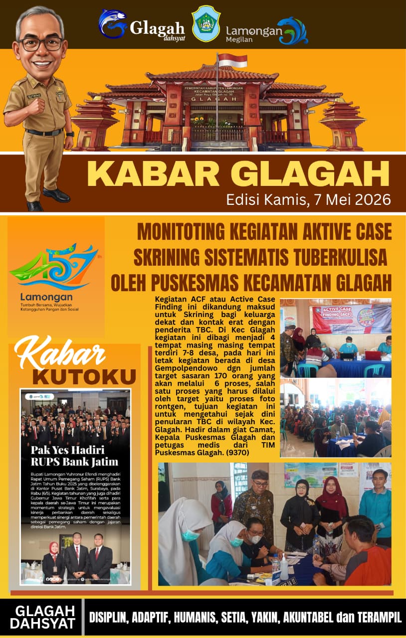 MONITORING KEGIATAN AKTIVE CASE SKRINING SISTEMATIS TUBERCOLUSA OLEH PUSKESMAS GLAGAH