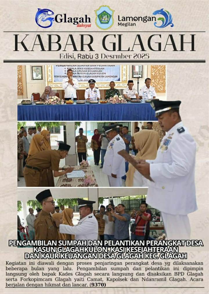 Foto: PENGAMBILAN SUMPAH DAN PELANTIKAN PERANGKAT DESA GLAGAH KECAMATAN GLAGAH