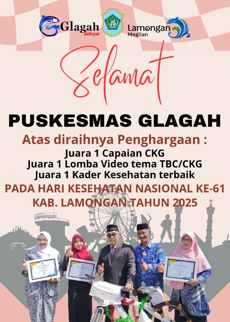 Foto: SELAMAT KEPADA PUSKESMAS GLAGAH KABUPATEN LAMONGAN