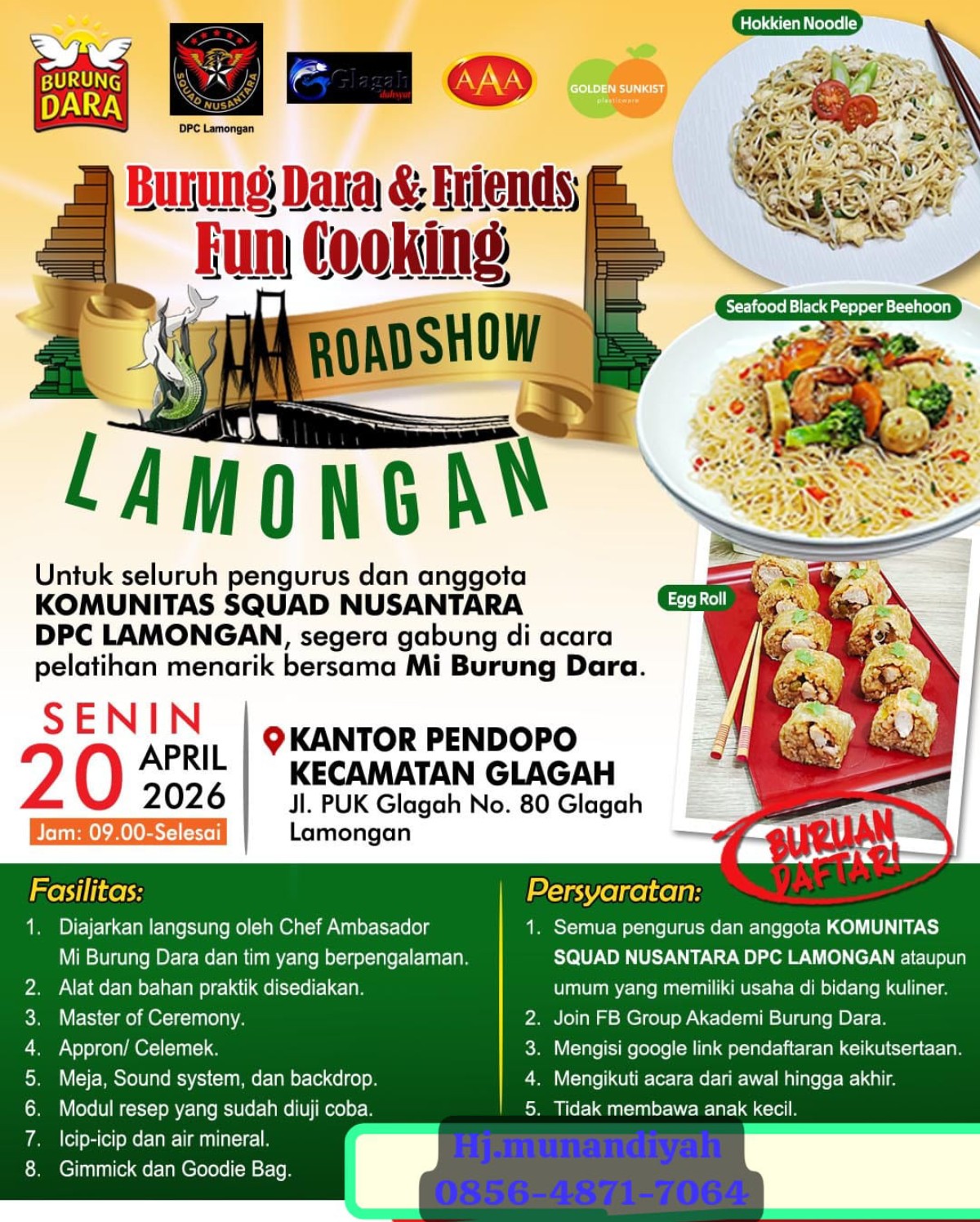 Foto: PELATIHAN "BURUNG DARA & FRIENDS FUN COOKING ROADSHOW" KECAMATAN GLAGAH