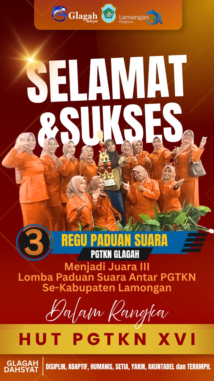Foto: PGTKN GLAGAH JUARA III DALAM LOMBA PADUAN SUARA ANTAR PGTKN SE - KABUPATEN LAMONGAN