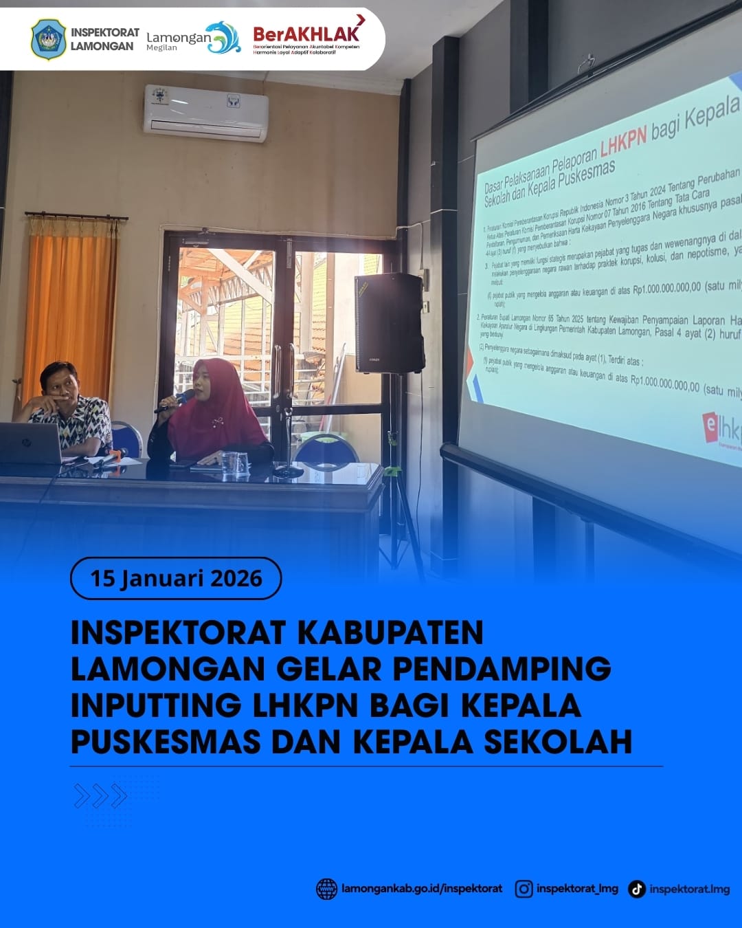 INSPEKTORAT KABUPATEN LAMONGAN GELAR PENDAMPINGAN INPUTTING LHKPN BAGI KEPALA PUSKESMAS DAN KEPALA SEKOLAH
