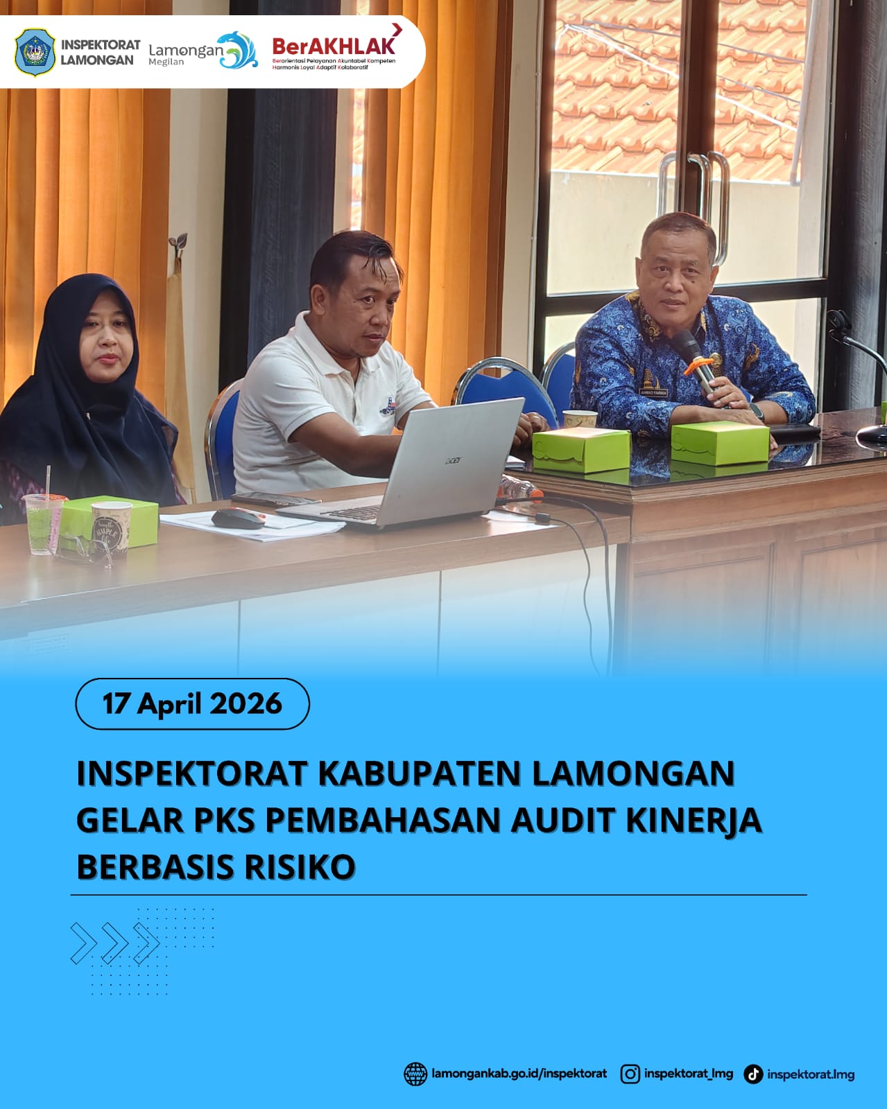 Foto: INSPEKTORAT KABUPATEN LAMONGAN GELAR PKS PEMBAHASAN AUDIT KINERJA BERBASIS RISIKO