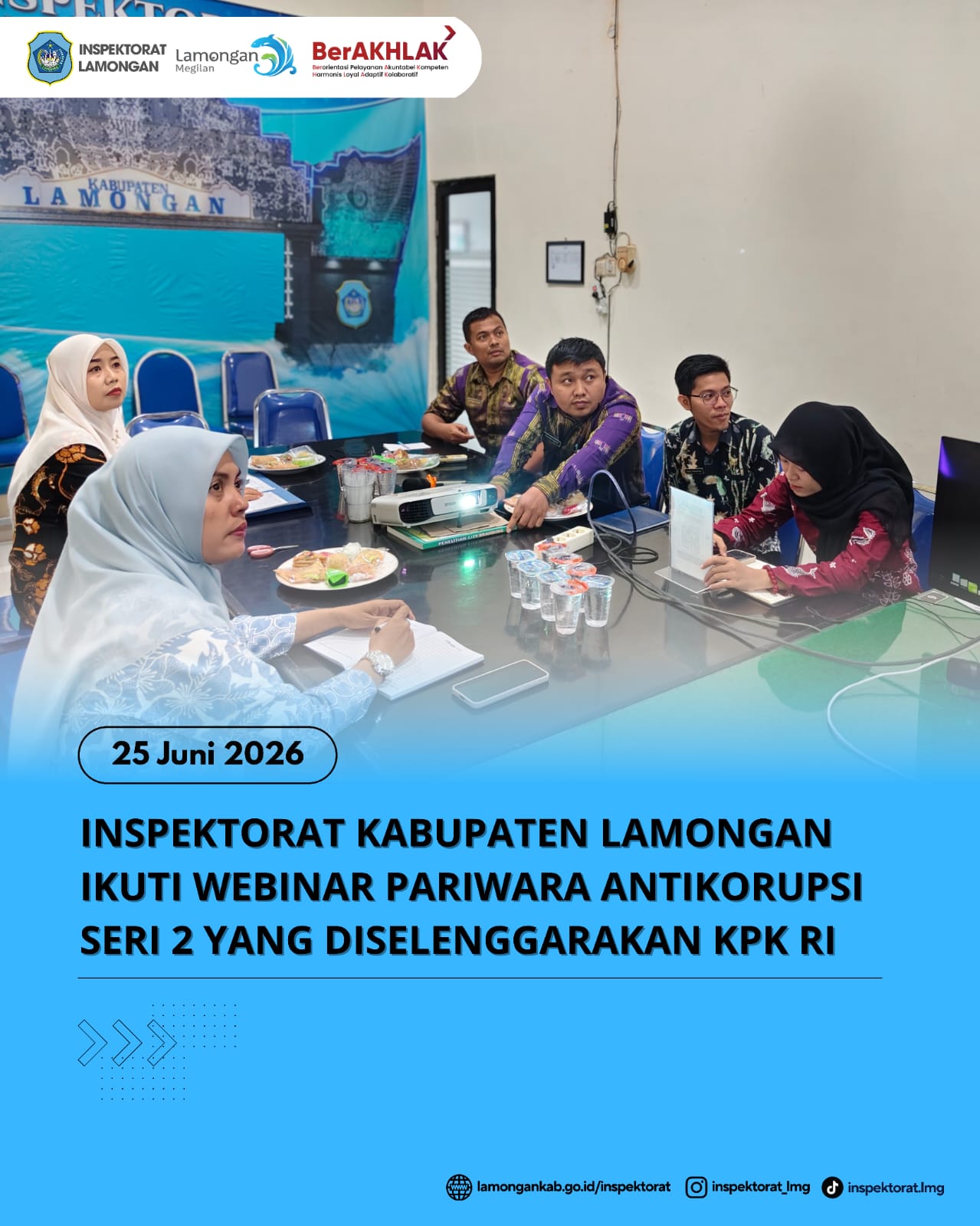 Foto: INSPEKTORAT KABUPATEN LAMONGAN IKUTI WEBINAR PARIWARA ANTIKORUPSI SERI 2 YANG DISELENGGARAKAN KPK RI