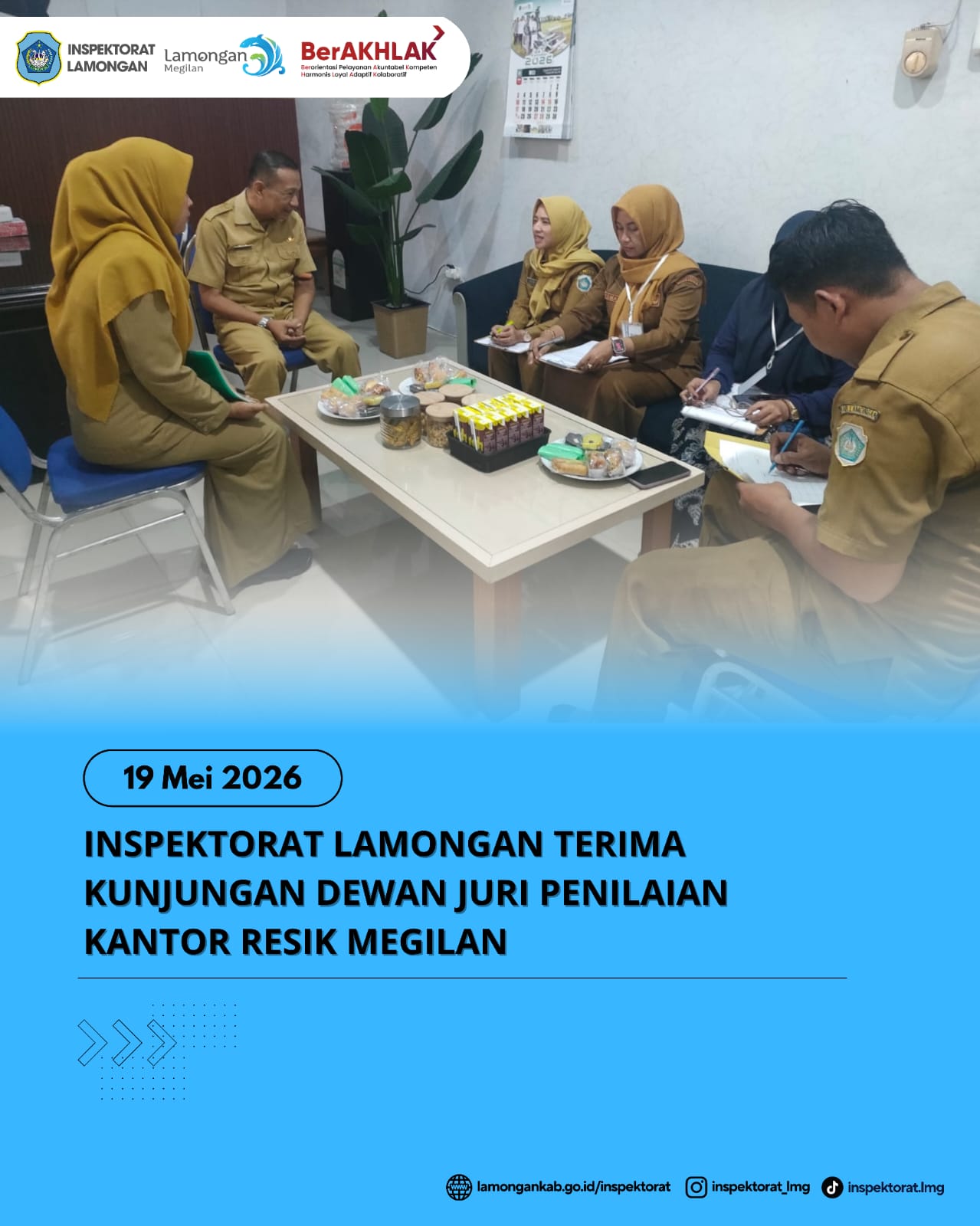 Foto: INSPEKTORAT LAMONGAN TERIMA KUNJUNGAN DEWAN JURI PENILAIAN KANTOR RESIK MEGILAN