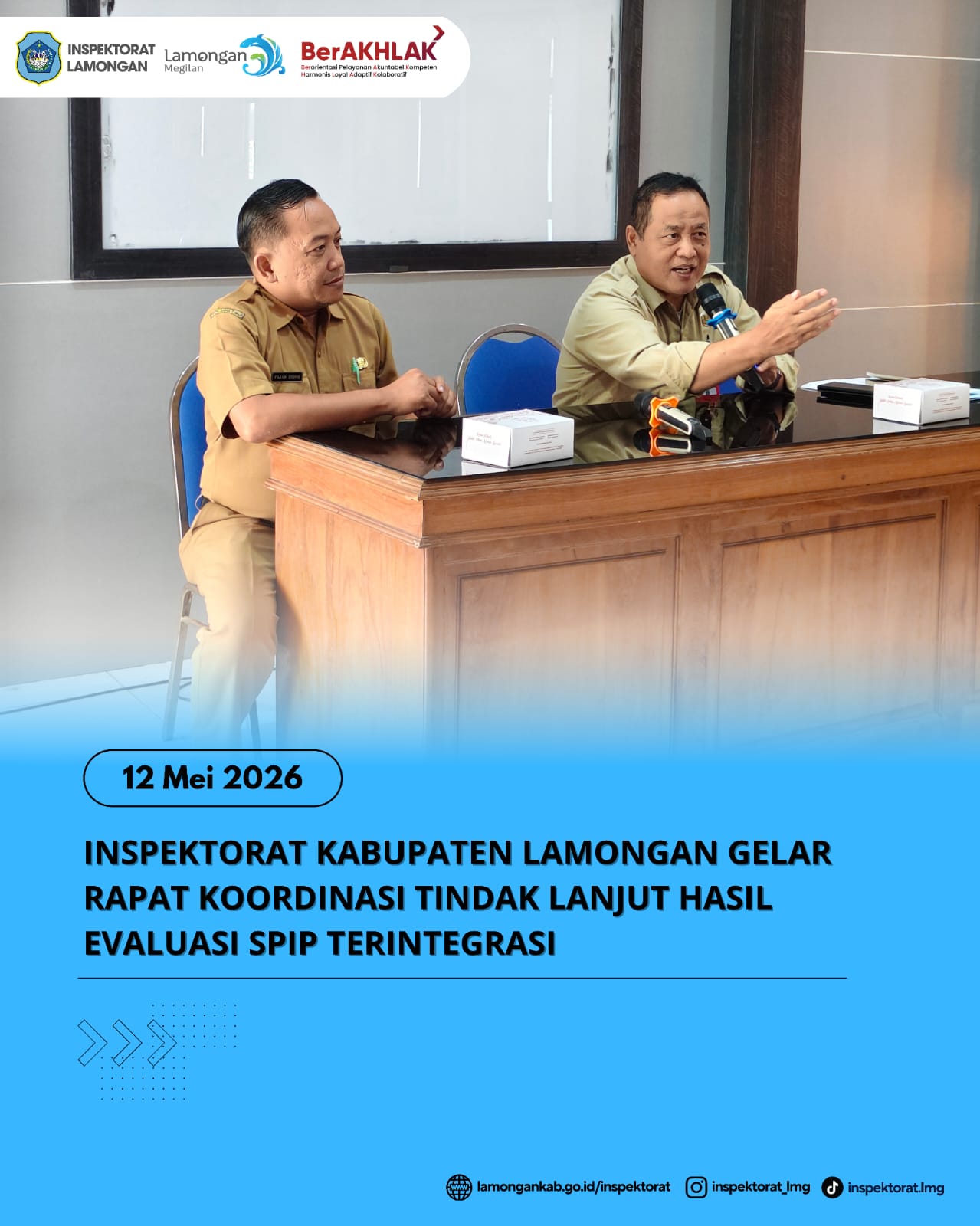 Foto: INSPEKTORAT KABUPATEN LAMONGAN GELAR RAPAT KOORDINASI TINDAK LANJUT HASIL EVALUASI SPIP TERINTEGRASI