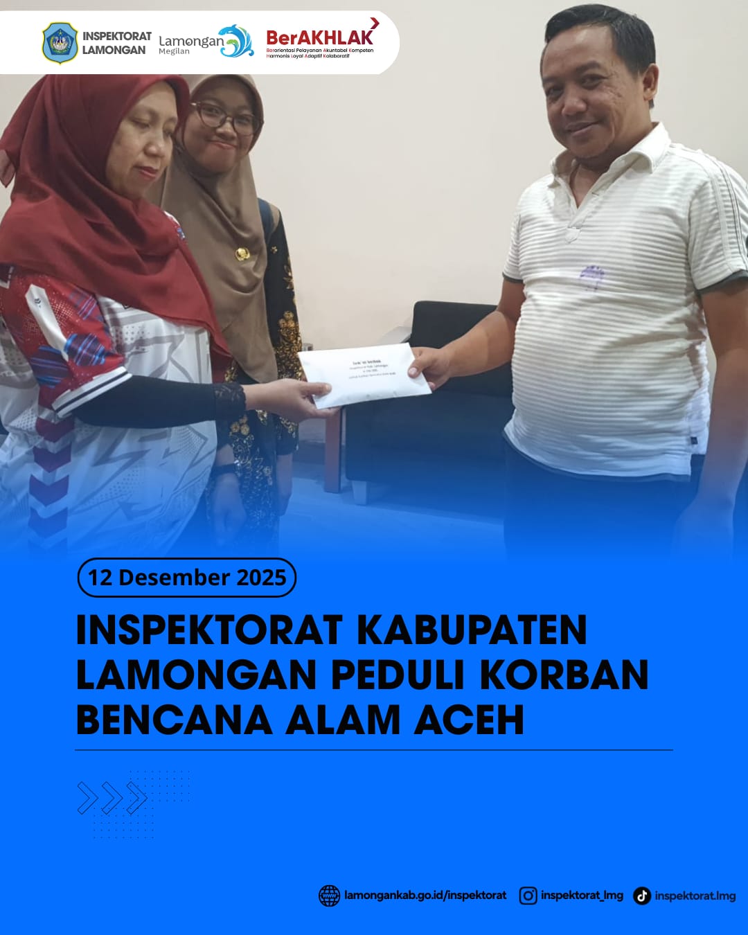 Foto: INSPEKTORAT KABUPATEN LAMONGAN PEDULI KORBAN BENCANA ALAM ACEH