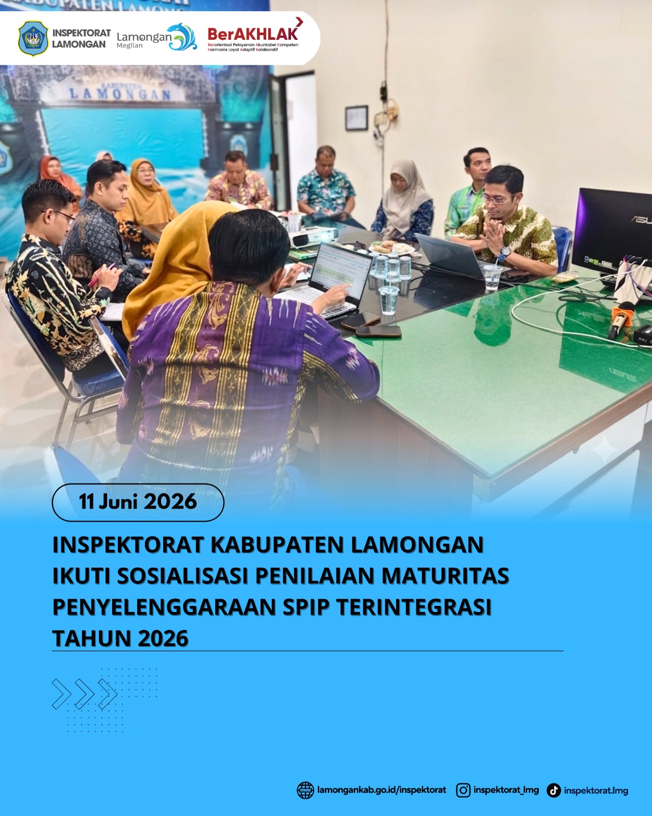 Foto: INSPEKTORAT KABUPATEN LAMONGAN IKUTI SOSIALISASI PENILAIAN MATURITAS PENYELENGGARAAN SPIP TERINTEGRASI TAHUN 2026 MELALUI ZOOM MEETING