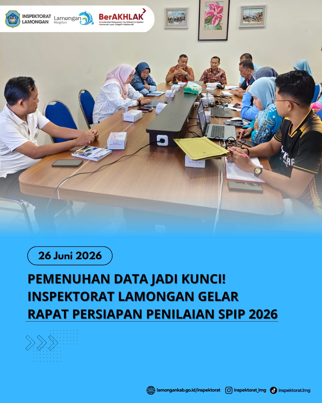 Foto: PEMENUHAN DATA JADI KUNCI! INSPEKTORAT LAMONGAN GELAR RAPAT PERSIAPAN PENILAIAN SPIP 2026