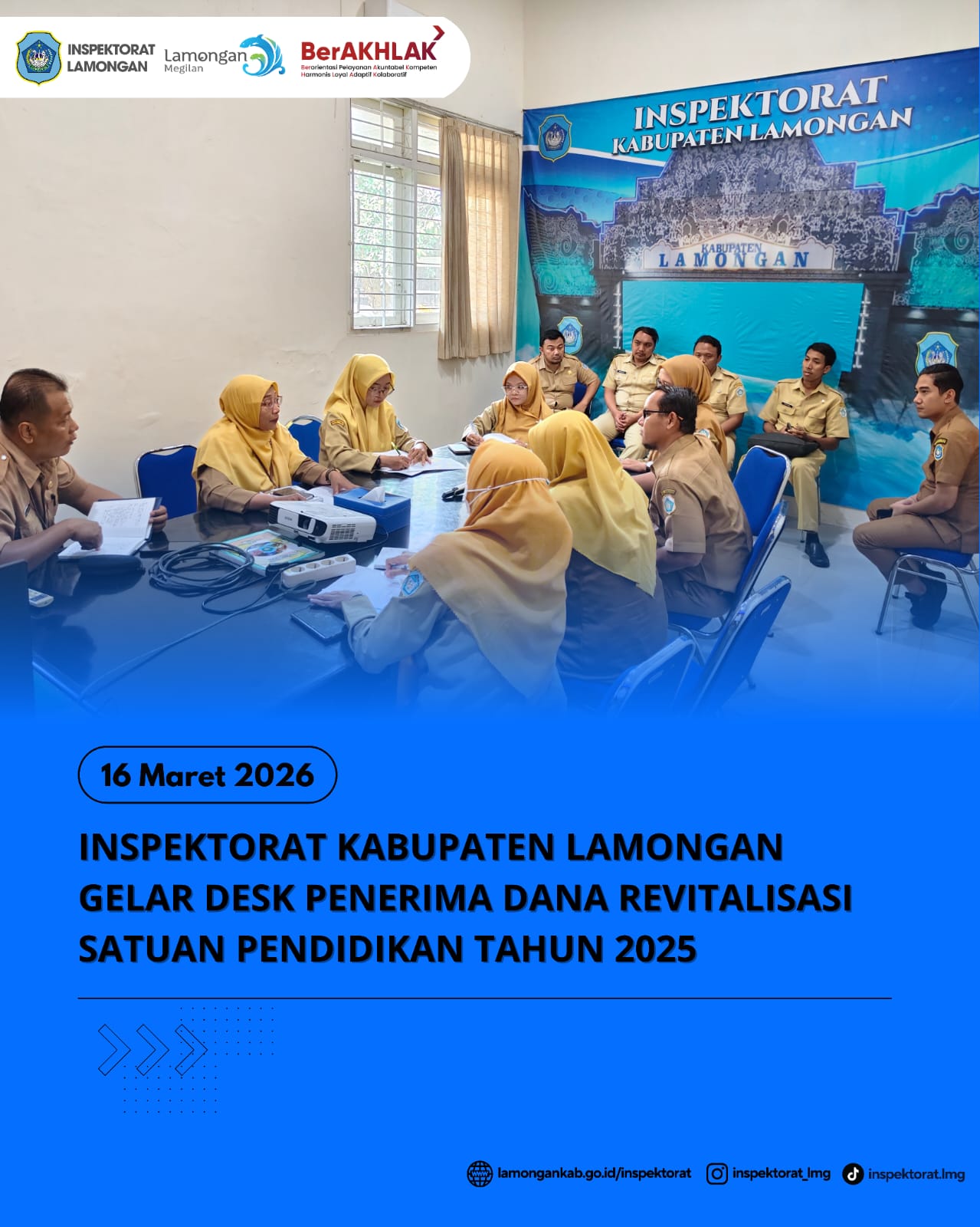 Foto: INSPEKTORAT KABUPATEN LAMONGAN GELAR DESK PENERIMA DANA REVITALISASI SATUAN PENDIDIKAN TAHUN 2025