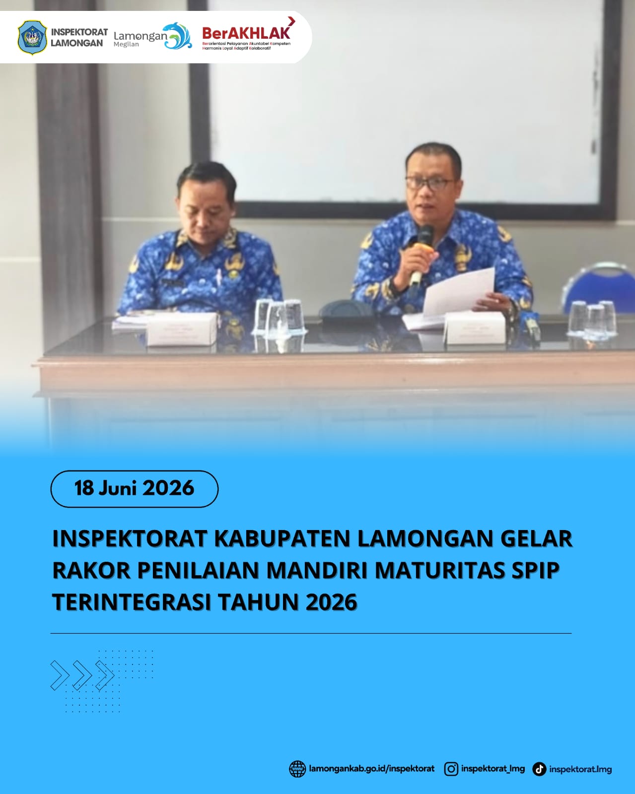 Foto: INSPEKTORAT KABUPATEN LAMONGAN GELAR RAKOR PENILAIAN MANDIRI MATURITAS SPIP TERINTEGRASI TAHUN 2026