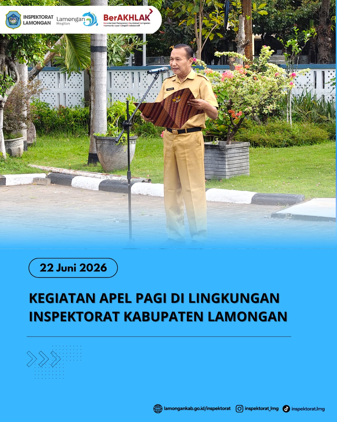 Foto: KEGIATAN APEL PAGI DI LINGKUNGAN INSPEKTORAT KABUPATEN LAMONGAN