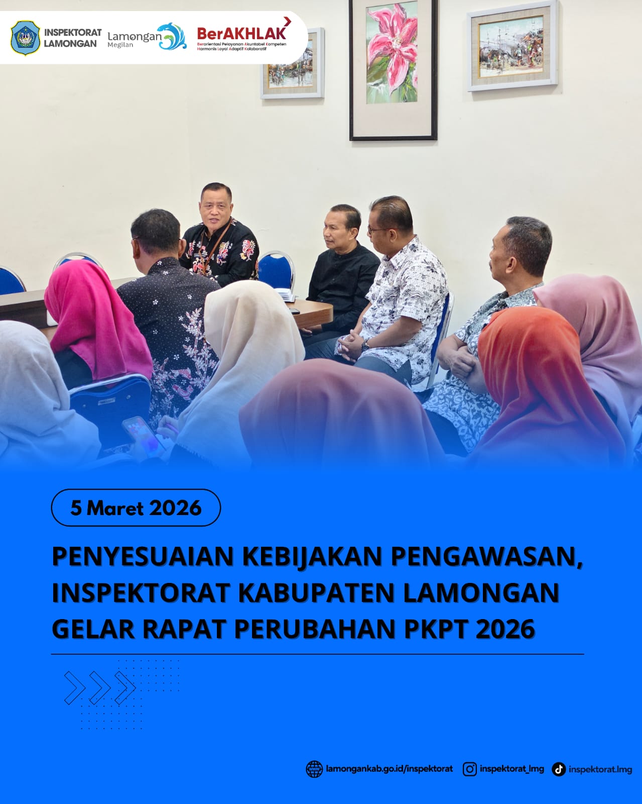 Foto: PENYESUAIAN KEBIJAKAN PENGAWASAN, INSPEKTORAT LAMONGAN GELAR RAPAT PERUBAHAN PKPT 2026