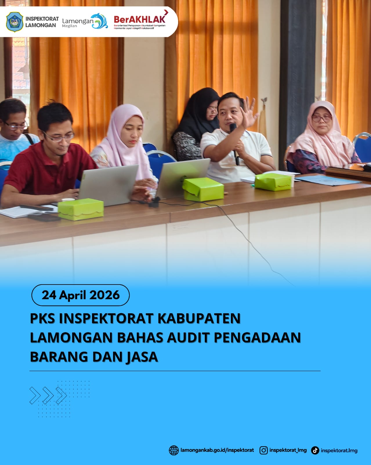 Foto: PKS INSPEKTORAT KABUPATEN LAMONGAN BAHAS AUDIT PENGADAAN BARANG DAN JASA
