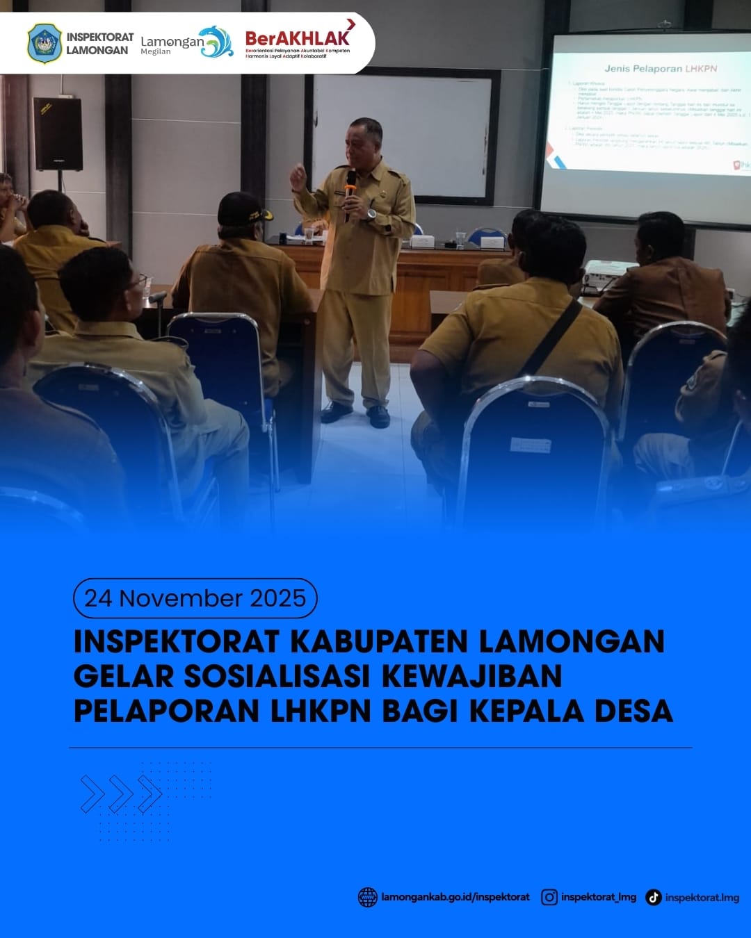 Foto: INSPEKTORAT KABUPATEN LAMONGAN GELAR SOSIALISASI KEWAJIBAN PELAPORAN LHKPN BAGI KEPALA DESA