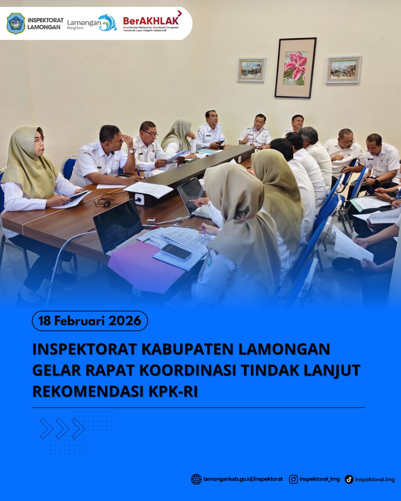 Foto: INSPEKTORAT KABUPATEN LAMONGAN GELAR RAPAT KOORDINASI TINDAK LANJUT REKOMENDASI KPK-RI