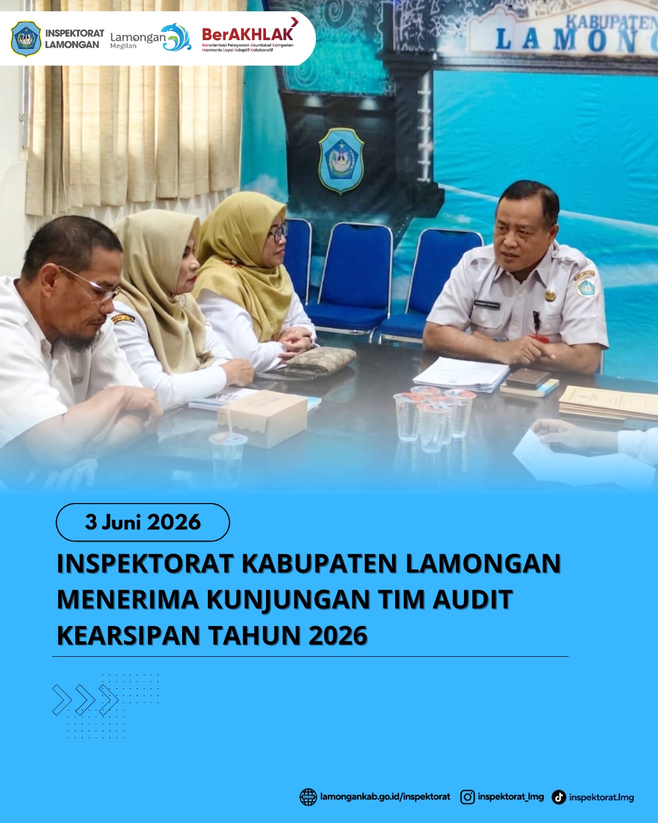 Foto: INSPEKTORAT KABUPATEN LAMONGAN MENERIMA KUNJUNGAN TIM AUDIT KEARSIPAN TAHUN 2026