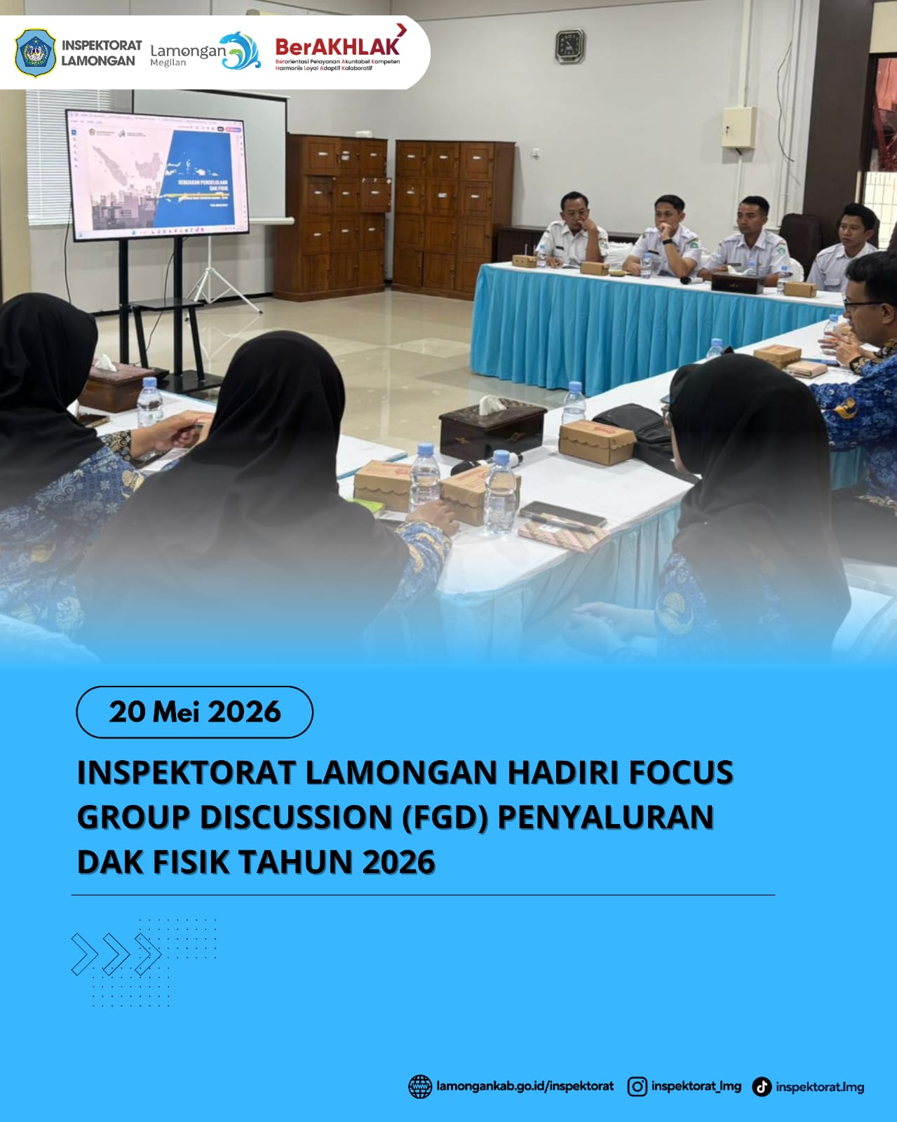 Foto: INSPEKTORAT LAMONGAN HADIRI FOCUS GROUP DISCUSSION (FGD) PENYALURAN DAK FISIK TAHUN 2026