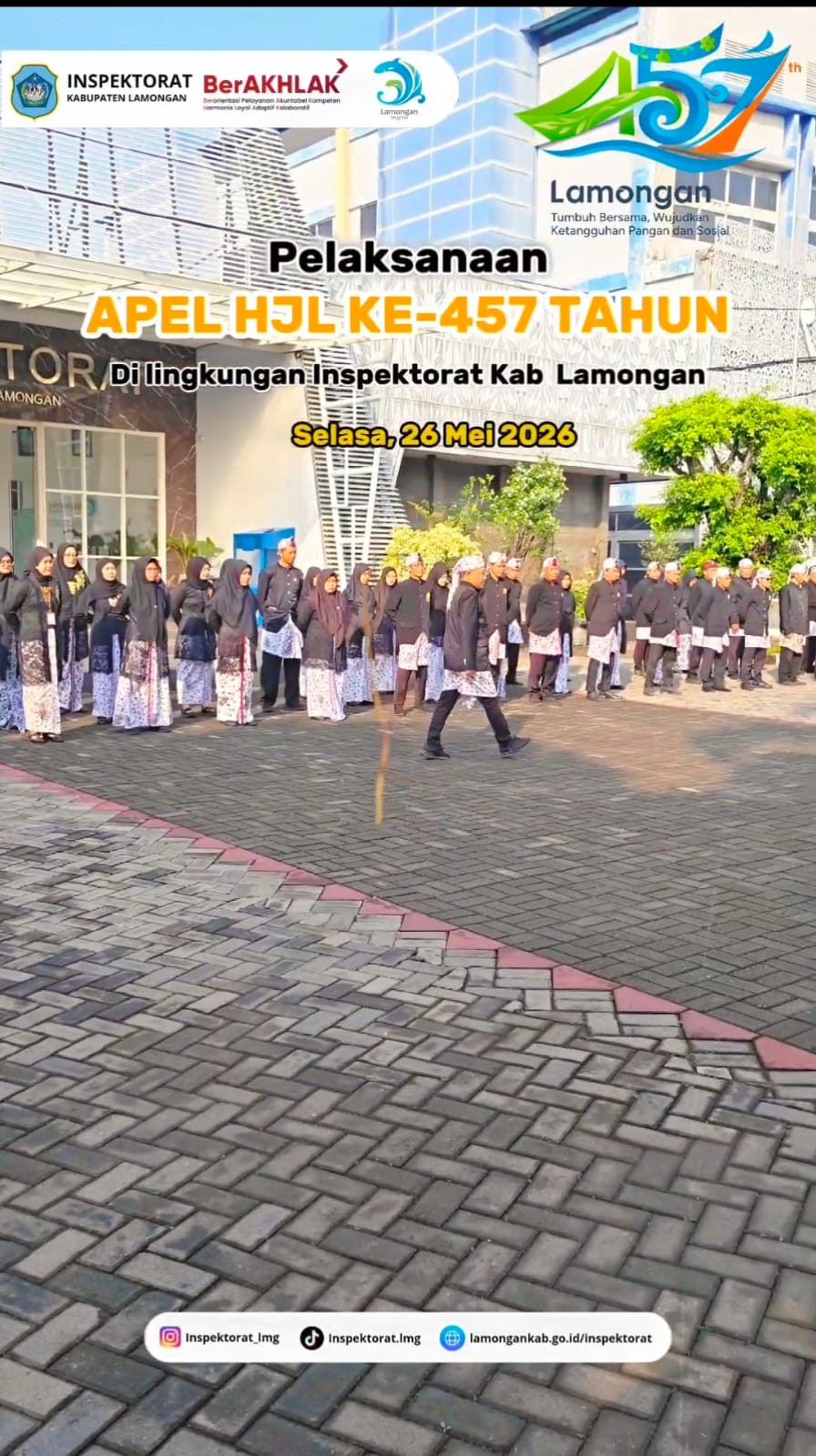 Foto: APEL PERINGATAN HARI JADI LAMONGAN KE-457 DI LINGKUNGAN INSPEKTORAT KABUPATEN LAMONGAN