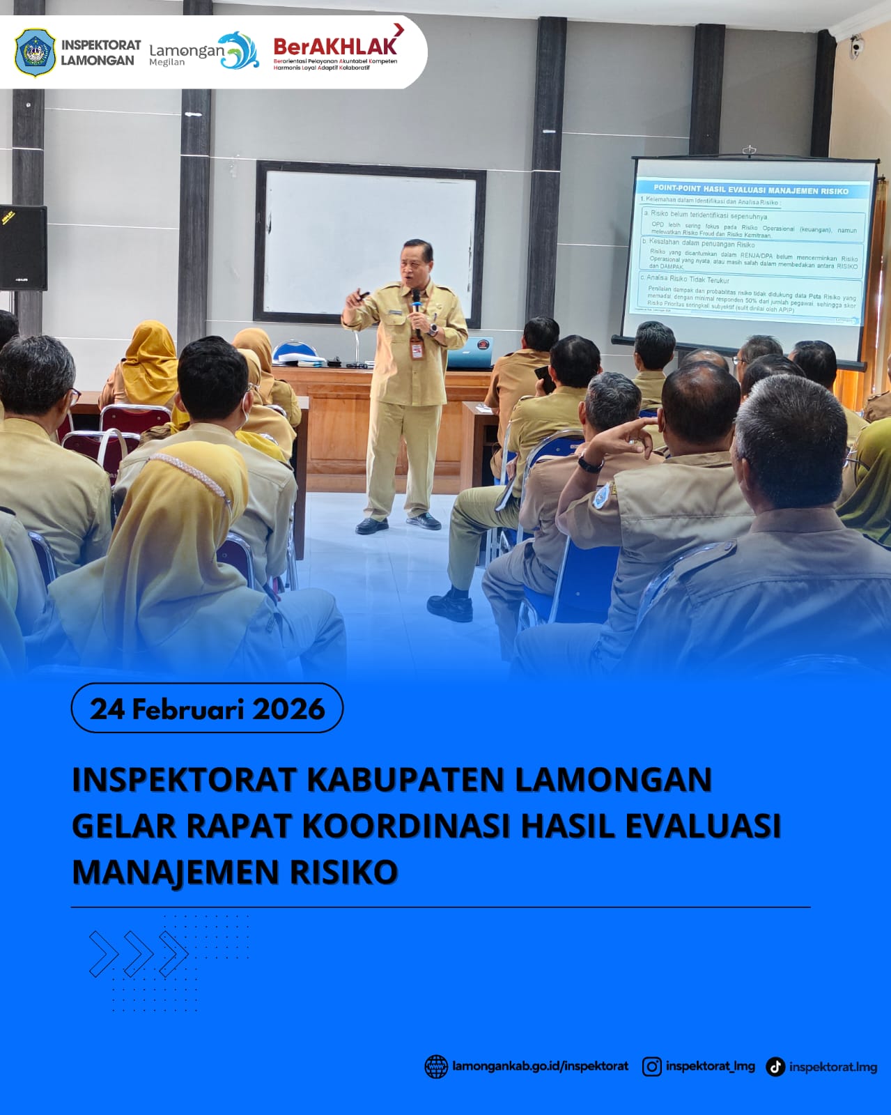 Foto: INSPEKTORAT KABUPATEN LAMONGAN GELAR RAPAT KOORDINASI HASIL EVALUASI MANAJEMEN RISIKO