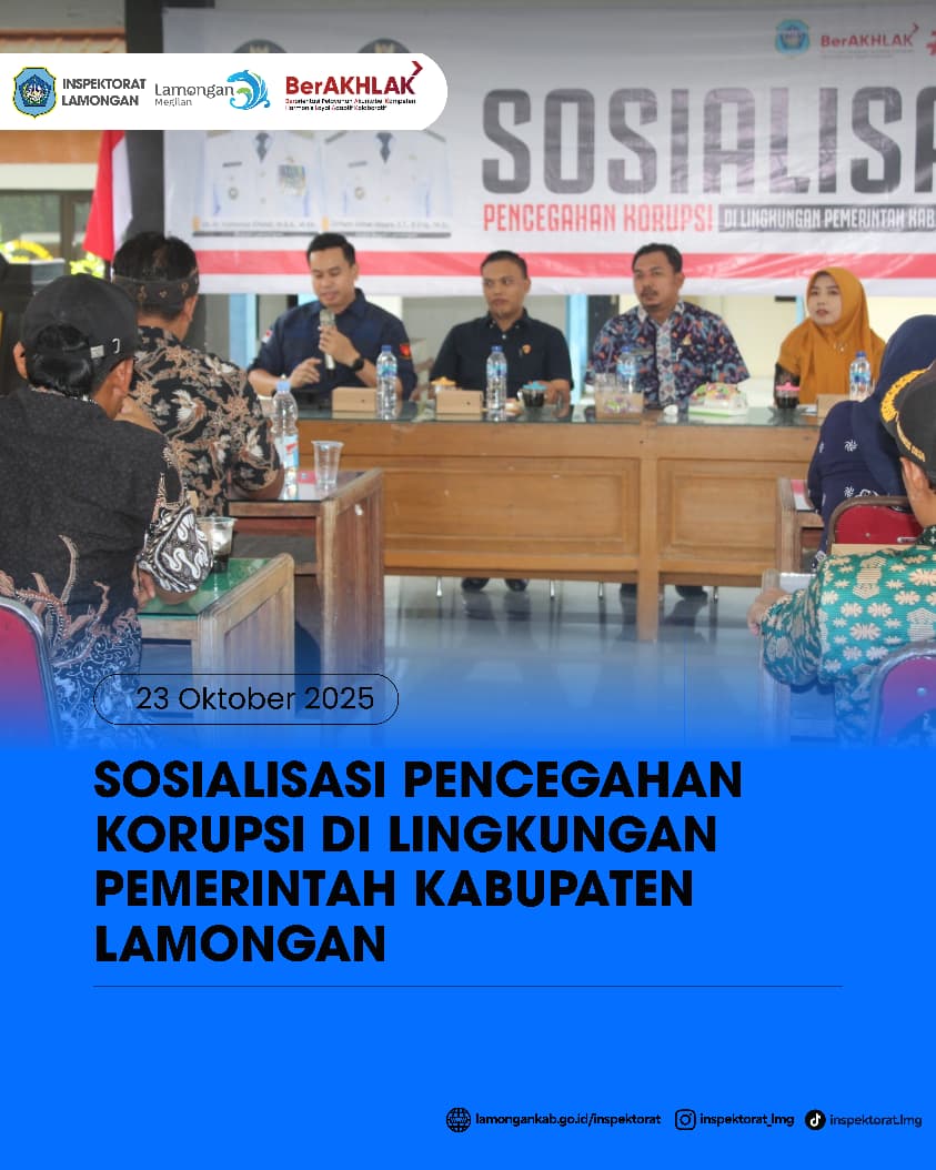 Foto: SOSIALISASI PENCEGAHAN KORUPSI DI LINGKUNGAN PEMERINTAH KABUPATEN LAMONGAN