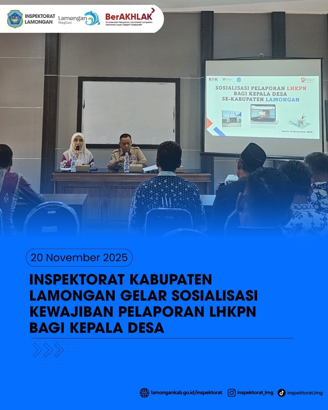 Foto: INSPEKTORAT KABUPATEN LAMONGAN GELAR SOSIALISASI KEWAJIBAN PELAPORAN LHKPN BAGI KEPALA DESA