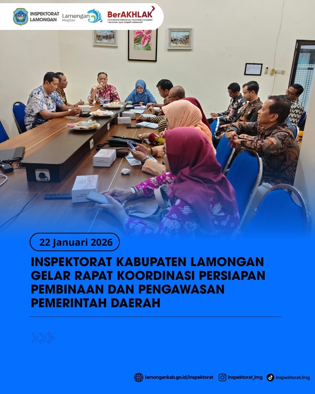 INSPEKTORAT KABUPATEN LAMONGAN GELAR RAPAT KOORDINASI PERSIAPAN PEMBINAAN DAN PENGAWASAN PEMERINTAH DAERAH