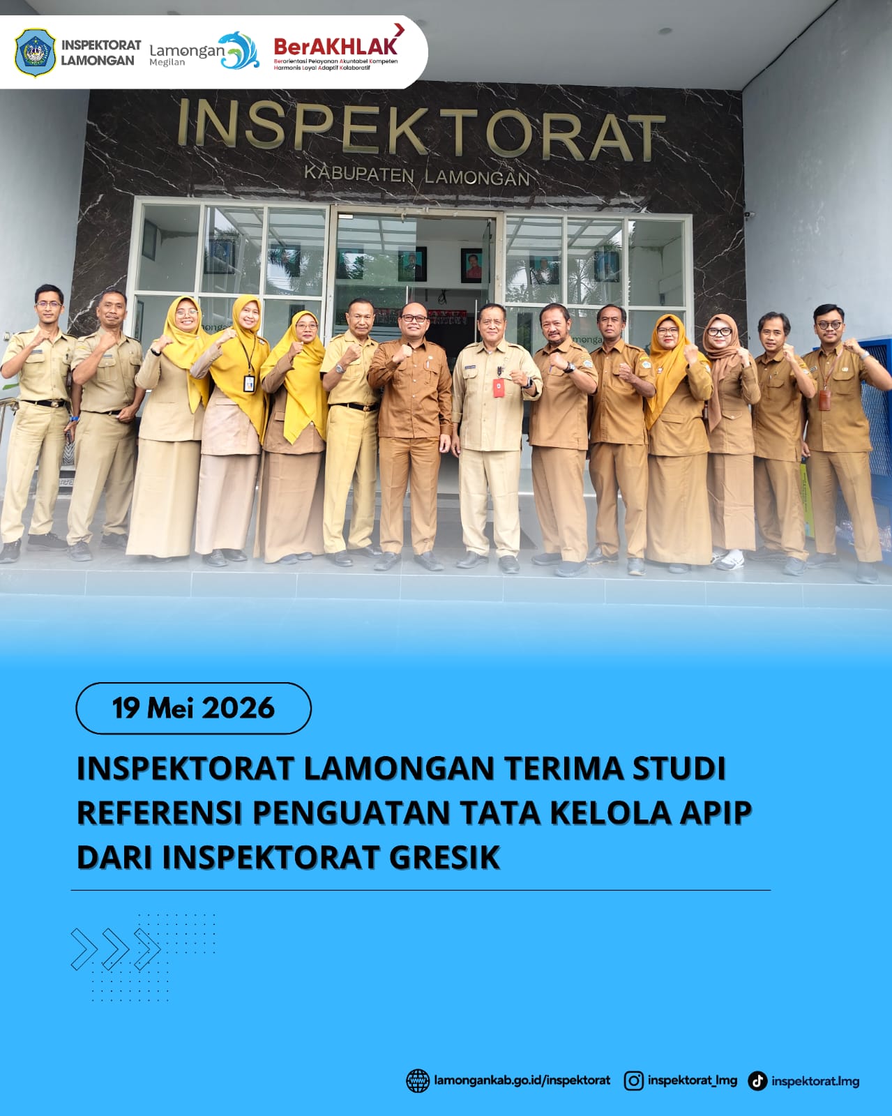 Foto: INSPEKTORAT LAMONGAN TERIMA STUDI REFERENSI PENGUATAN TATA KELOLA APIP DARI INSPEKTORAT GRESIK