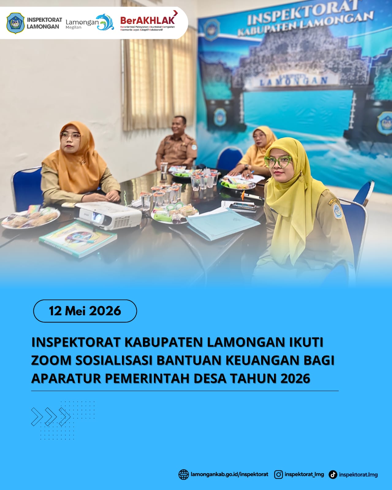 Foto: INSPEKTORAT KABUPATEN LAMONGAN MENGIKUTI ZOOM SOSIALISASI BANTUAN KEUANGAN BAGI APARATUR PEMERINTAH DESA TAHUN 2026