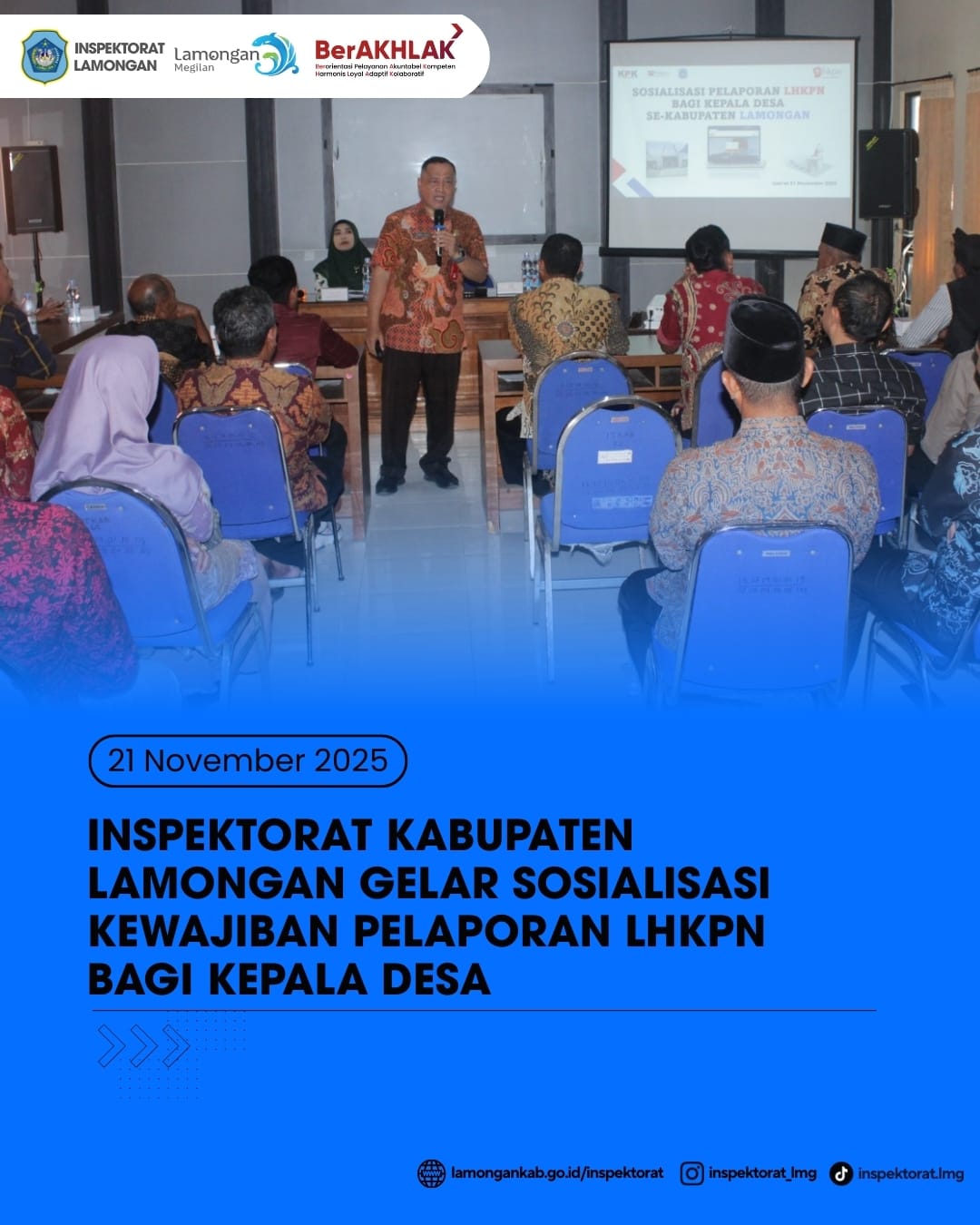 Foto: INSPEKTORAT KABUPATEN LAMONGAN GELAR SOSIALISASI KEWAJIBAN PELAPORAN LHKPN BAGI KEPALA DESA