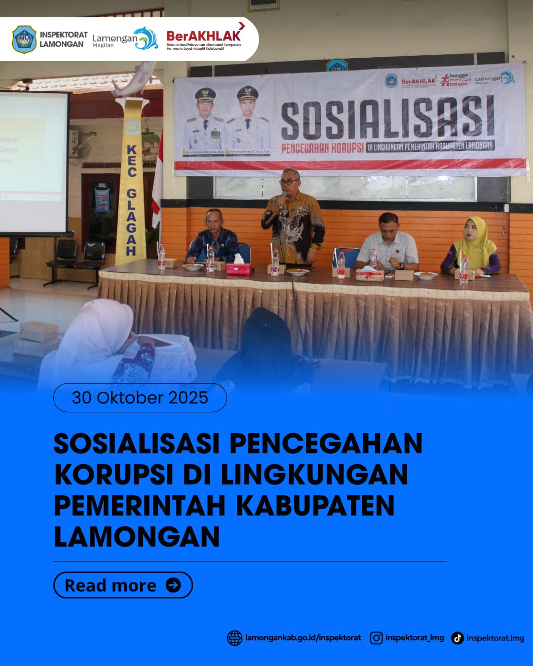 Foto: SOSIALISASI PENCEGAHAN KORUPSI DI LINGKUNGAN PEMERINTAH KABUPATEN LAMONGAN