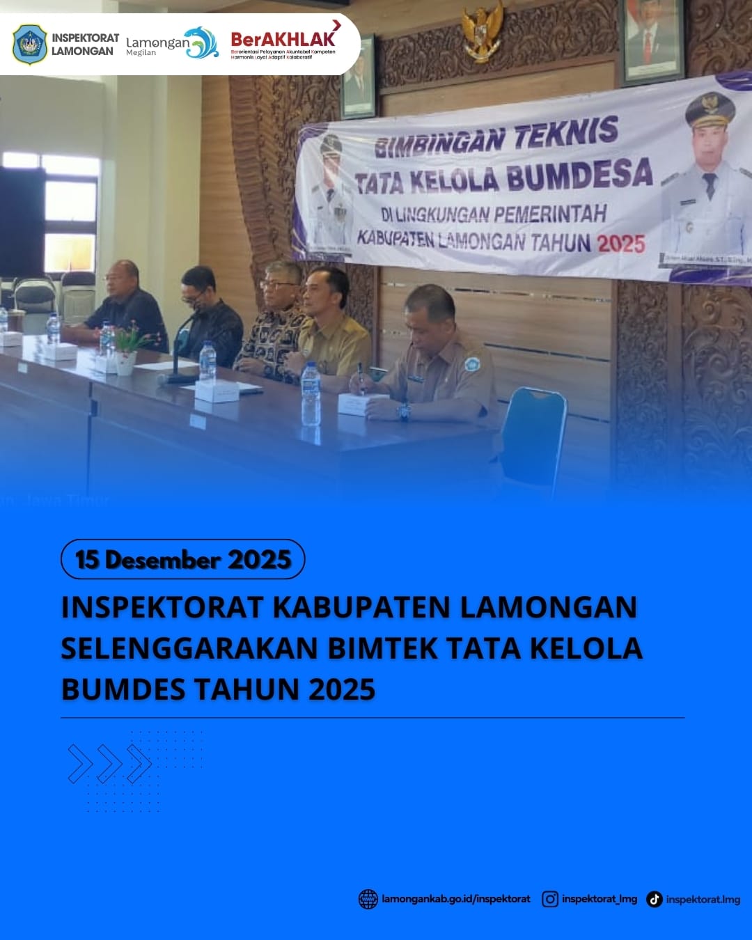 Foto: INSPEKTORAT KABUPATEN LAMONGAN SELENGGARAKAN BIMTEK TATA KELOLA BUMDES TAHUN 2025