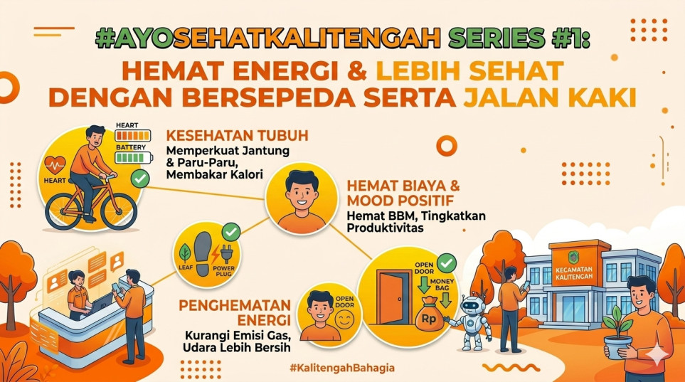 Foto: #AYOSEHATKALITENGAH #1: LEBIH SEHAT DAN HEMAT ENERGI DENGAN BERSEPEDA SERTA JALAN KAKI