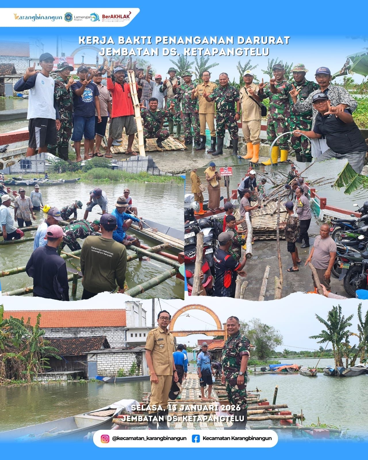 Foto: Kerja Bakti Penanganan Darurat Jembatan Desa Ketapangtelu