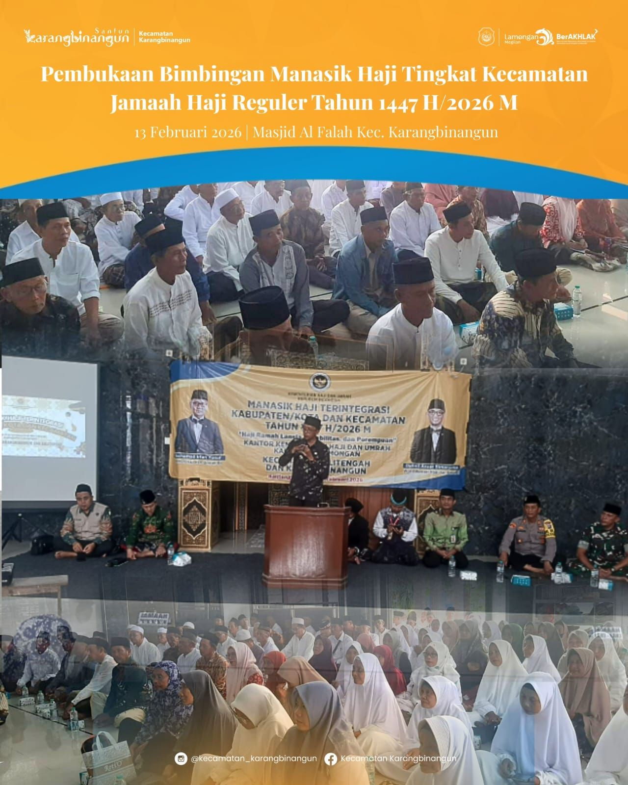 Foto: Pembukaan Bimbingan Manasik Haji Tingkat Kecamatan Jamaah Haji Reguler Tahun 2026