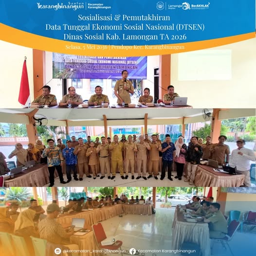 Foto: Sosialisasi dan Pemutakhiran Data Tunggal Ekonomi Sosial Nasional (DTSEN) oleh Dinas Sosial Kabupaten Lamongan