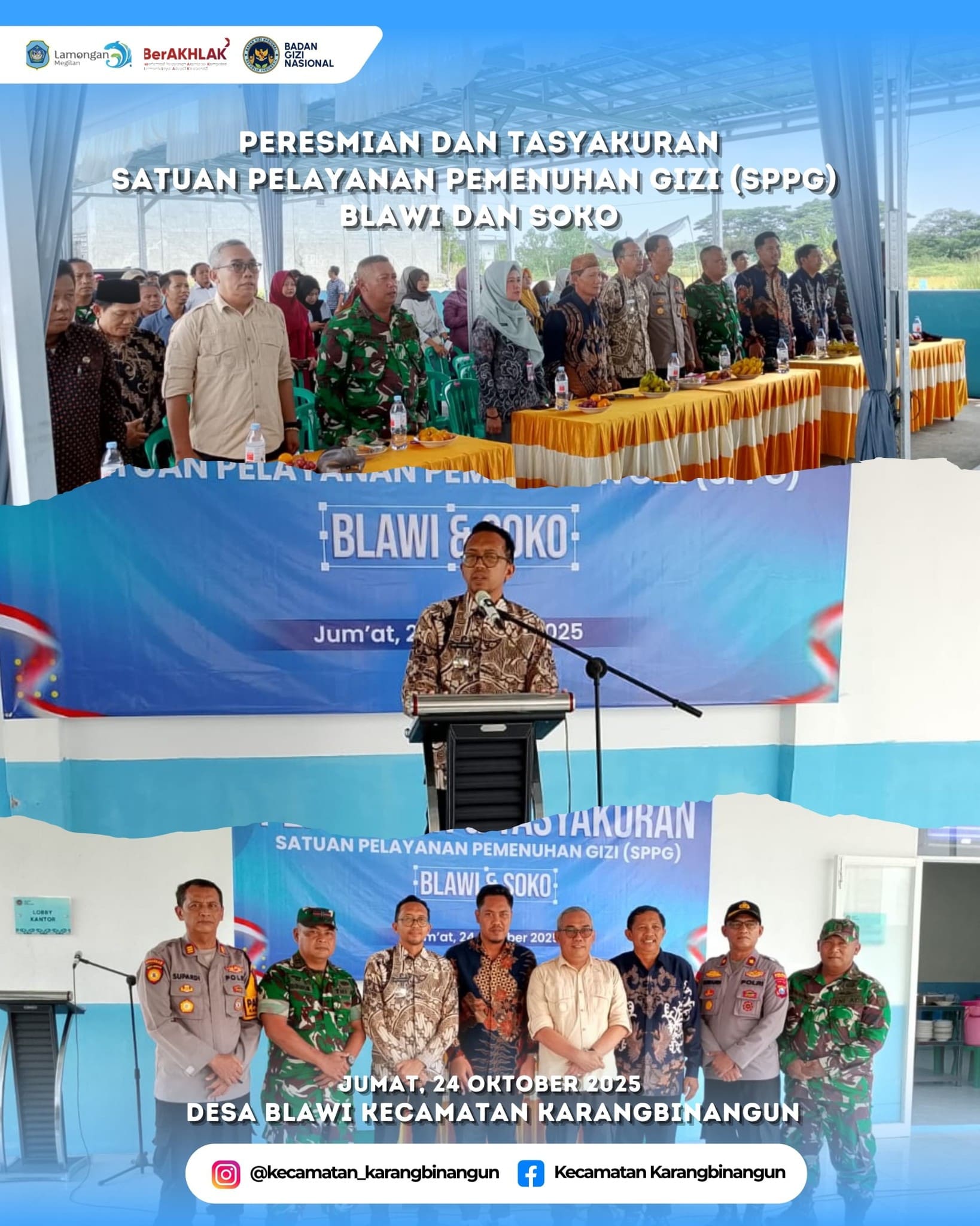 Foto: Peresmian dan Tasyakuran Satuan Pelayanan Pemwnuhan Gizi (SPPG) Blawi dan Soko