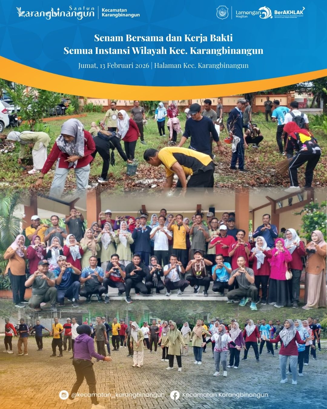 Foto: Senam Bersama dan Kerja Bakti Semua Instansi Wilayah Kecamatan Karangbinangun