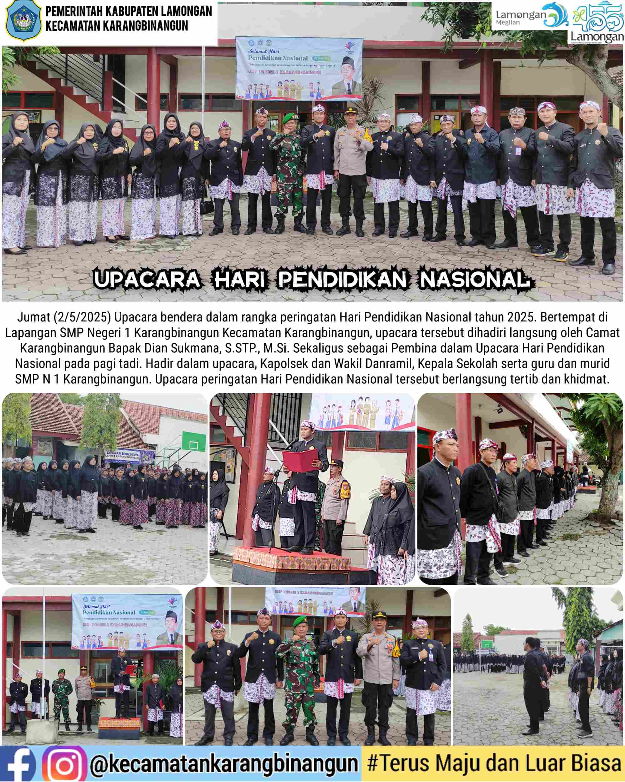 Upacara Hari Pendidikan Nasional di SMPN 1 Karangbinangun