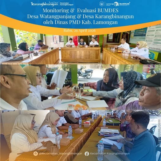 Foto: Monitoring dan Evaluasi BUMDes Desa Watangpanjang dan Desa Karangbinangun oleh Dinas PMD Kabupaten Lamongan